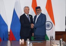 Vice President C P Radhakrishnan meets Russian parliamentary delegation led by Chairman of State Duma